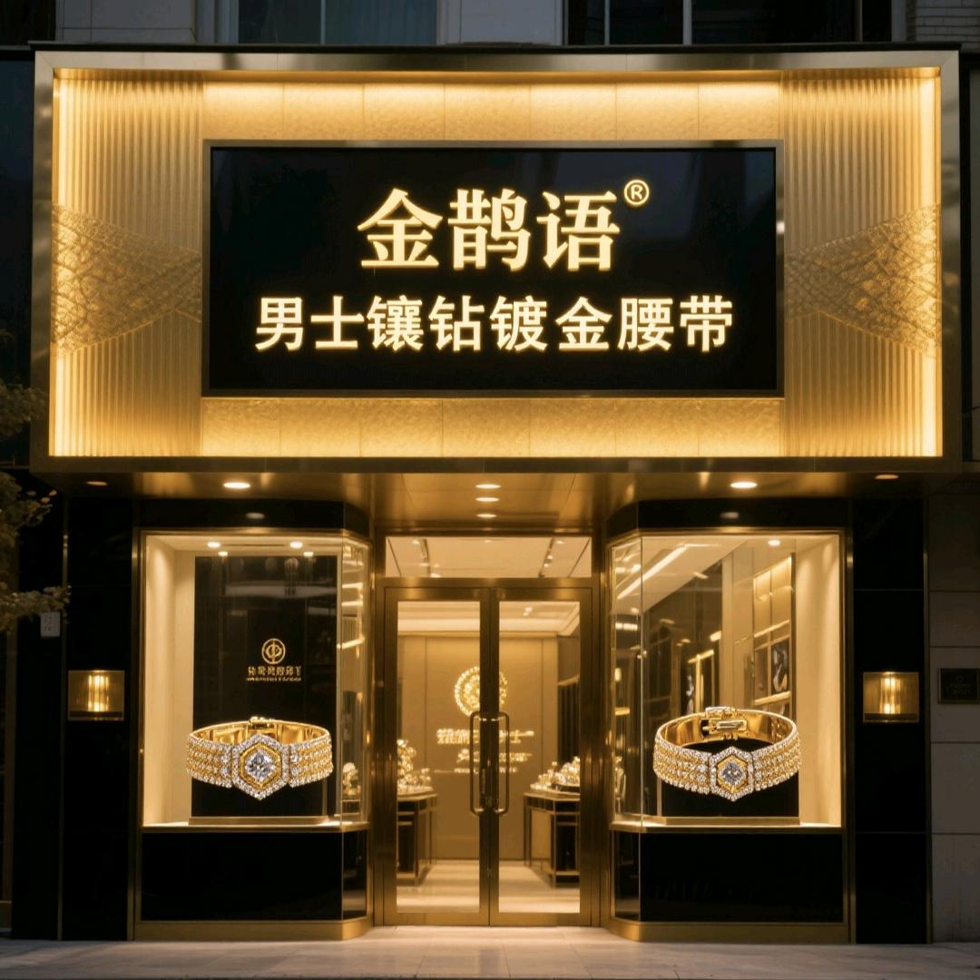 金鹊语男士镶钻腰带