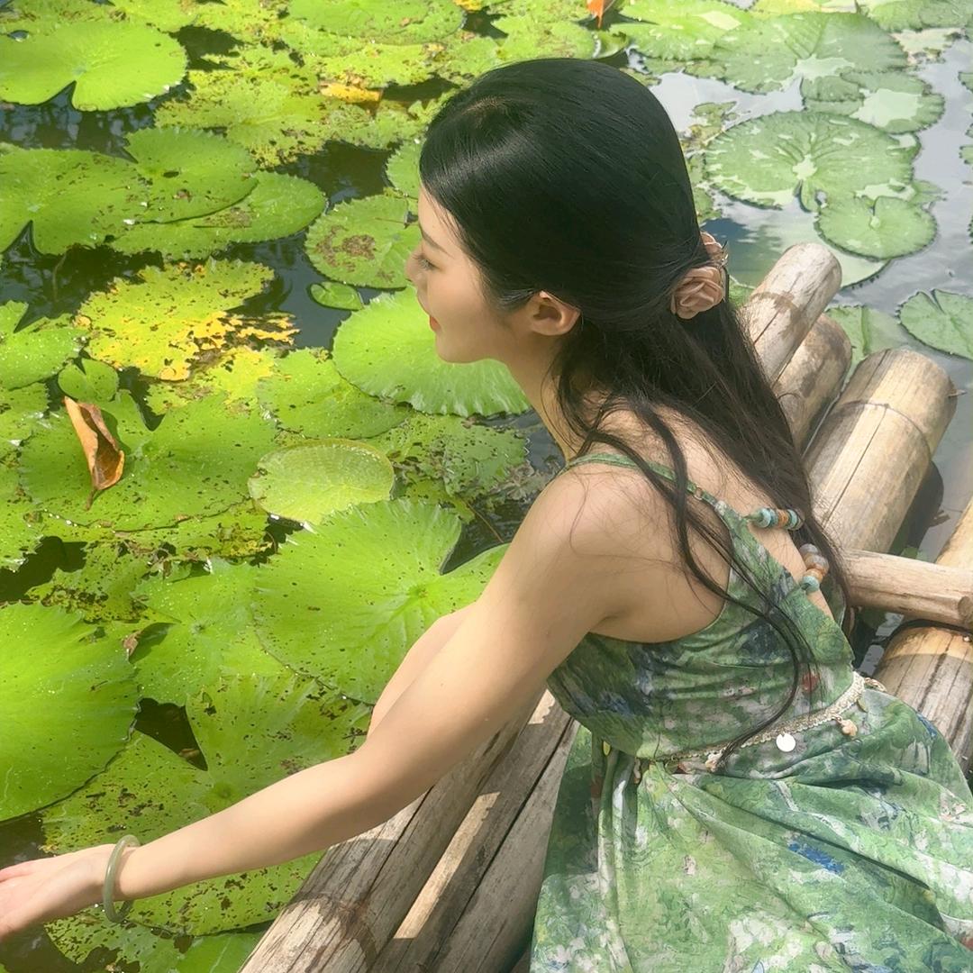 在月牙泉的莲藕