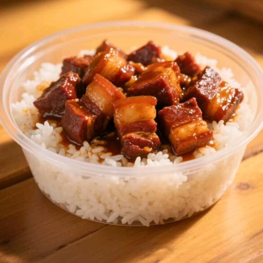 （秘制红烧肉饭）每天10—下午3点出摊