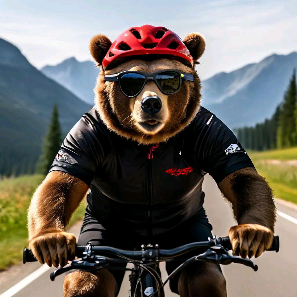 骑行棕熊