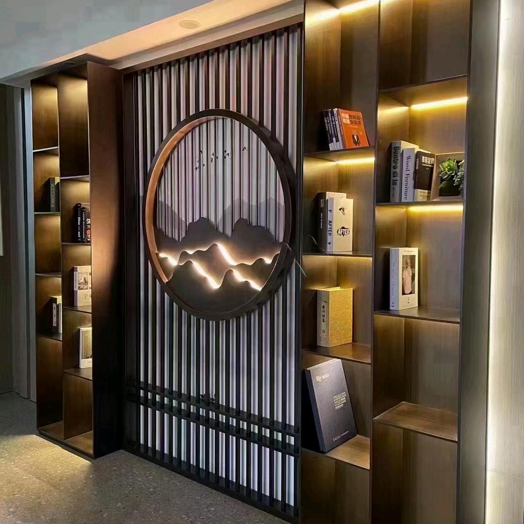 不锈钢定制屏风酒柜铝雕佛山厂家