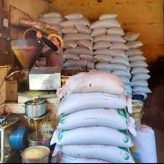 鄱阳城东菜市场现榨纯正菜籽油曹宇榨油坊