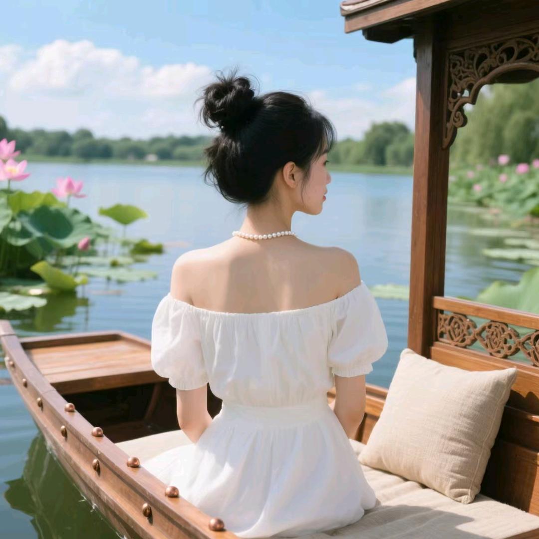 落日船影间