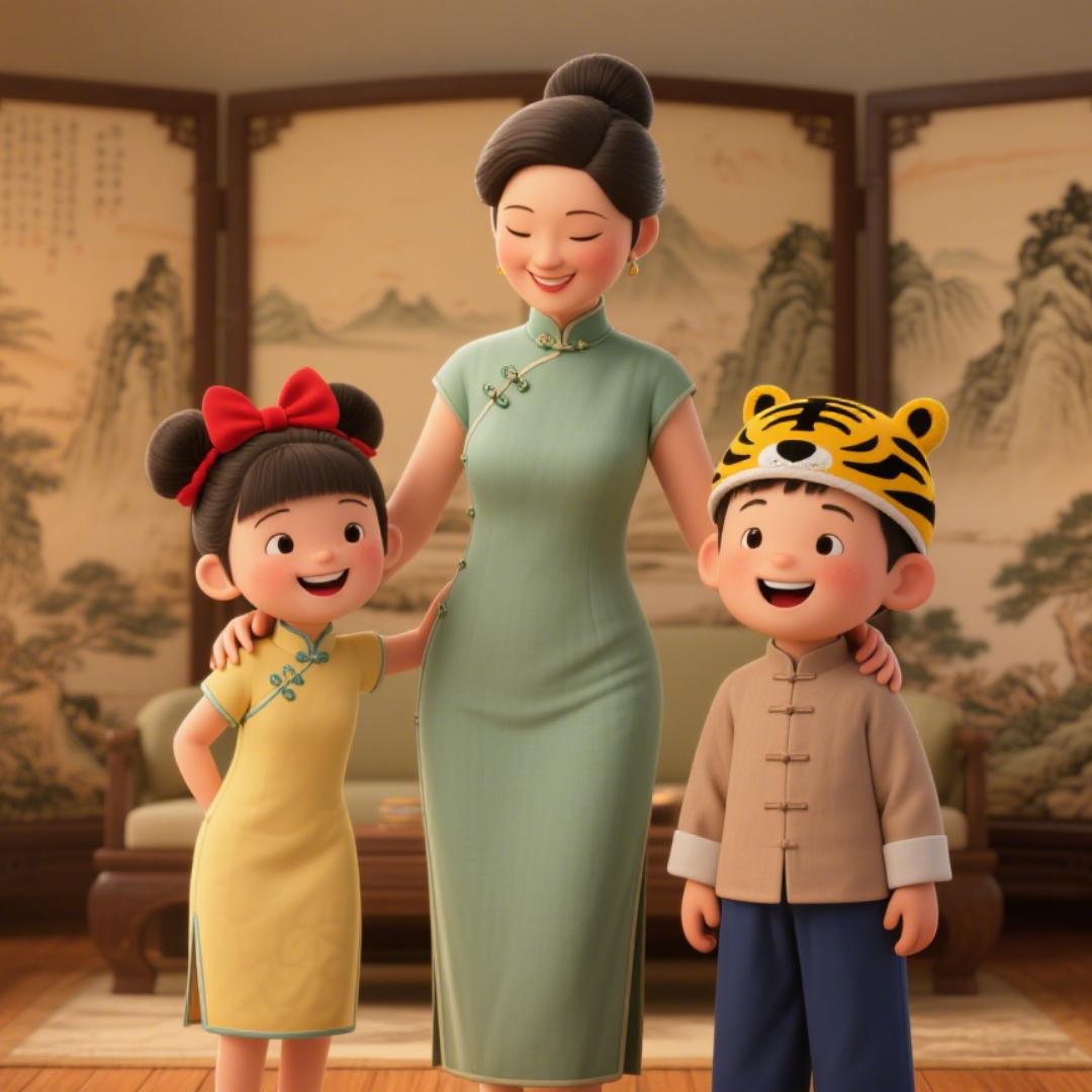 旗袍妈妈不一样