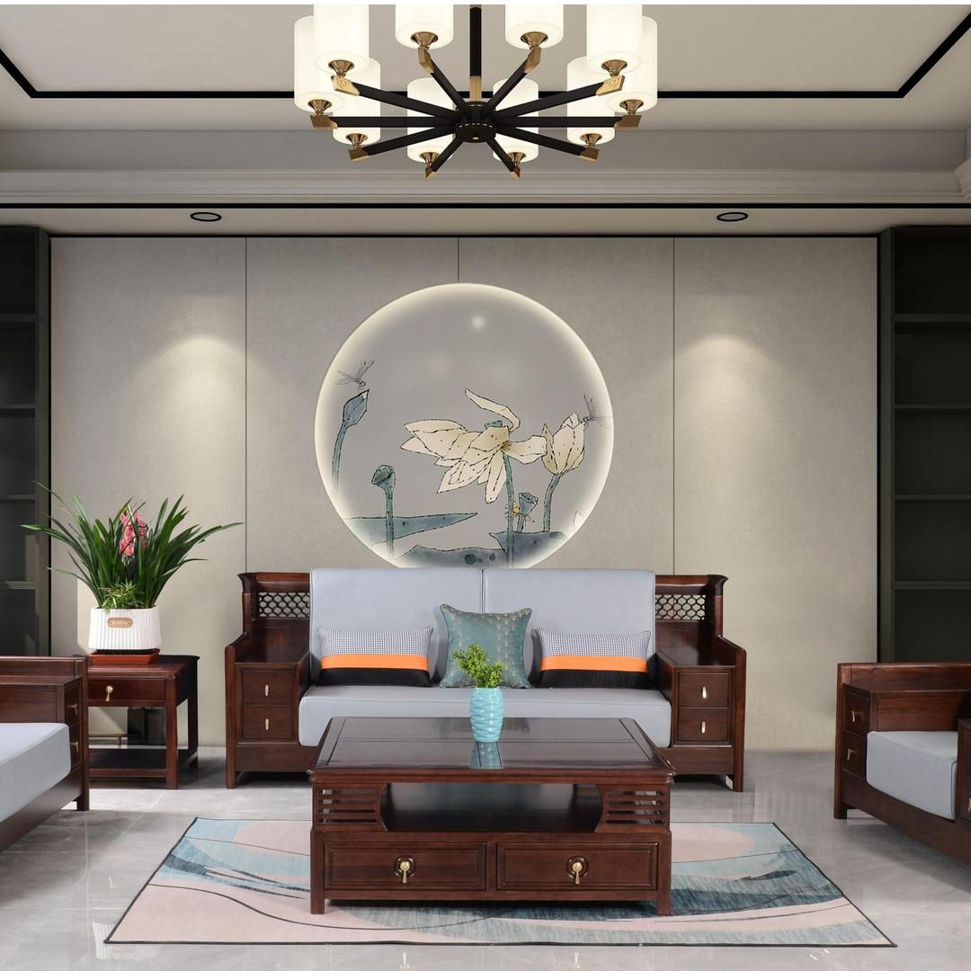 永盛新中式实木沙发官方号